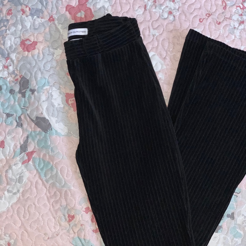 Urban outfitters black robbed velvet pants